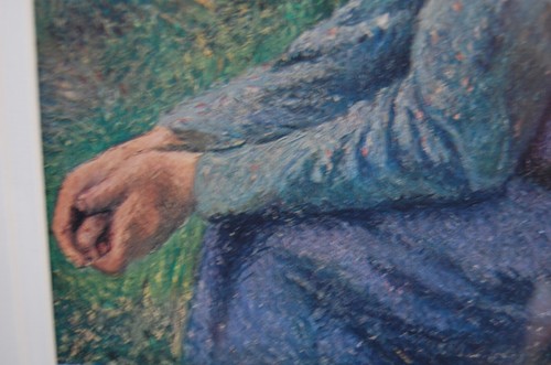 VTG FRAMED MATTED CAMILLE PISSARRO COLOR ART PRINT "A SEATED PEASANT WOMAN 1885" - Picture 18 of 24