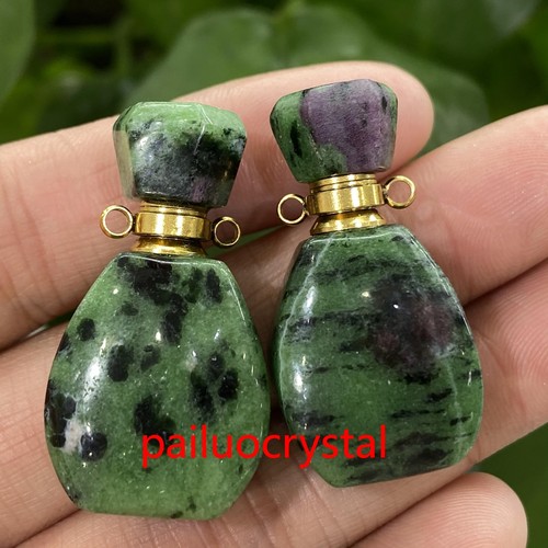 5pc Natural Zoisite Perfume Bottle Quartz Crystal Pendant Reiki Healing Gem - Picture 10 of 11
