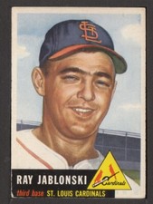 1953 Topps #189 Ray Jablonski St. Louis Cardinals g-vg Set Break