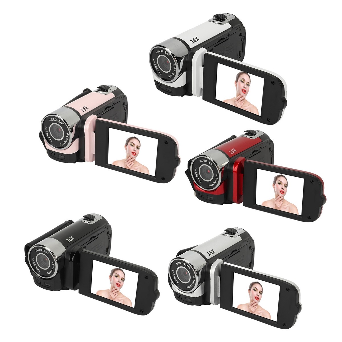 D90 Portable Digital Camera, 1080P 16MP Digital Video Camera For Beginner, 16x Zoom, DV Camera With 2.7 Inch Screen, Anti Shaking Point And Shoot