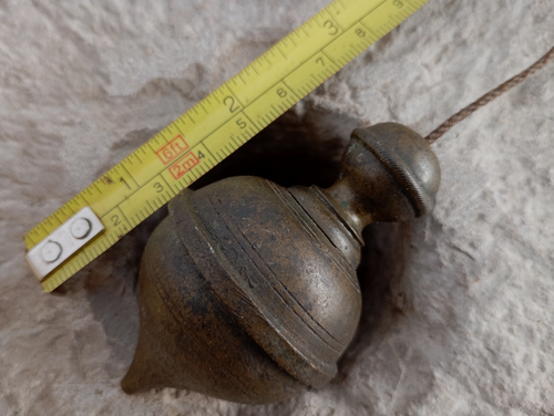 Small 3" Plumb Bob Mason in Solid Brass Antique Vertical Level Tool Wood Block - Picture 15 of 19