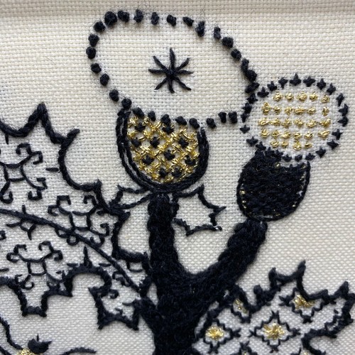 MCM Embroidery Framed Wall Art Black Gold Variety Frog Spider Butterfly Floral - Picture 27 of 71