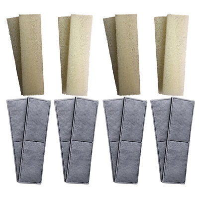 8 x kompatible Fluval U4 Schaumstoff und Polycarbon Kartuschen Innenfilterschwämme