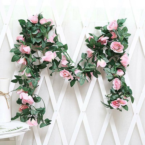 1x Artificial Vine with Rose Flowers for Wedding Home Garden Party Arch Decor - Picture 46 of 50