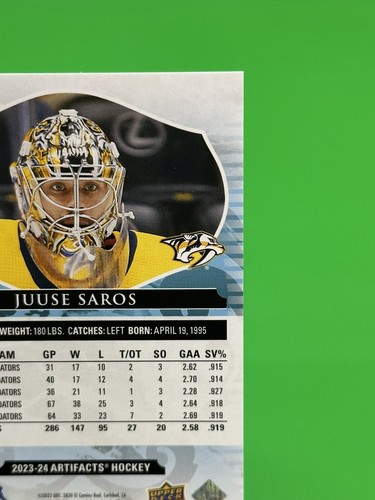 ❄️2023-24 Artifacts Hockey #153 Juuse Saros Copper Parallel 206/299, Predators❄️ - Picture 12 of 15