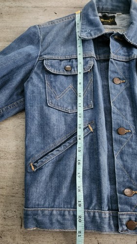 Vintage 60s 70s Wrangler Made in USA Selvedge Women Denim Trucker Jacket S 36 - Picture 15 of 15