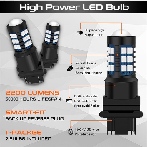 2Pcs 3156 3157 LED Bulbs 10000K Blue Bright 3030 Chips Turn Signal DRL Lights - Picture 2 of 8