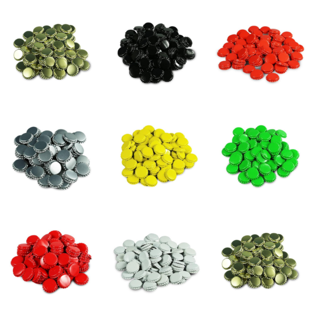 Crown Caps/Metal Tops (26mm) For Capping Homebrew Beer Bottles Various Colours Crown Caps/Metal Tops (26mm) For Capping Homebrew Beer Bottles Various Colours