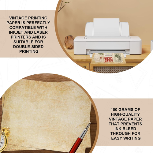 70PCS Vintage Paper 8.5 X 11 in Parchment Paper for Writing Letter Writing Paper - Picture 4 of 12