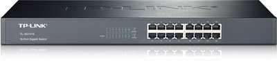 TP-LINK TL-SG1016 RACKMOUNT SWITCH Standalone 16xRJ45 schwarz unmanaged