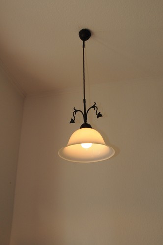 Berliner Lampe Deckenlampe Metall 1 flammig Glasschirm Hängeleuchte - Bild 3 von 4