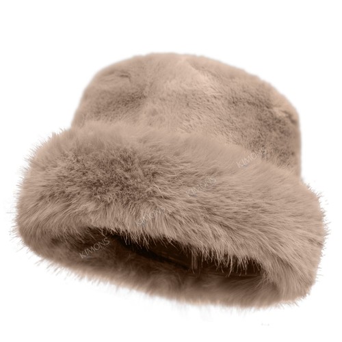 Fluffy Fur Bucket Hat - Warm Fisherman Plush Winter Hat Women Thick Furry Faux - Picture 6 of 34