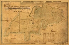 16" x 24" 1828 map of Haciendas, Puerto Rico, Bayamon Plano de la hacienda