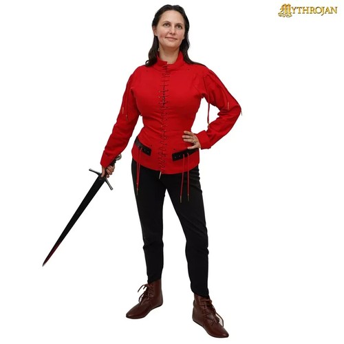 Bewaffnung Doublet Gambeson Spätmittelalter Handarbeit Messing Aiglets Cosplay Kostüm - Bild 2 von 6