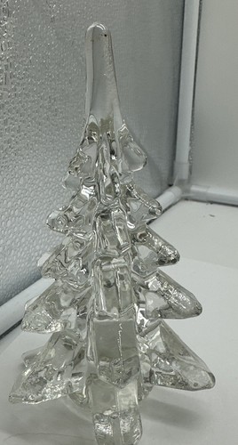 "Árbol de Navidad vintage de vidrio Silvestri 6,5"" cristal transparente vacaciones" - Imagen 2 de 9