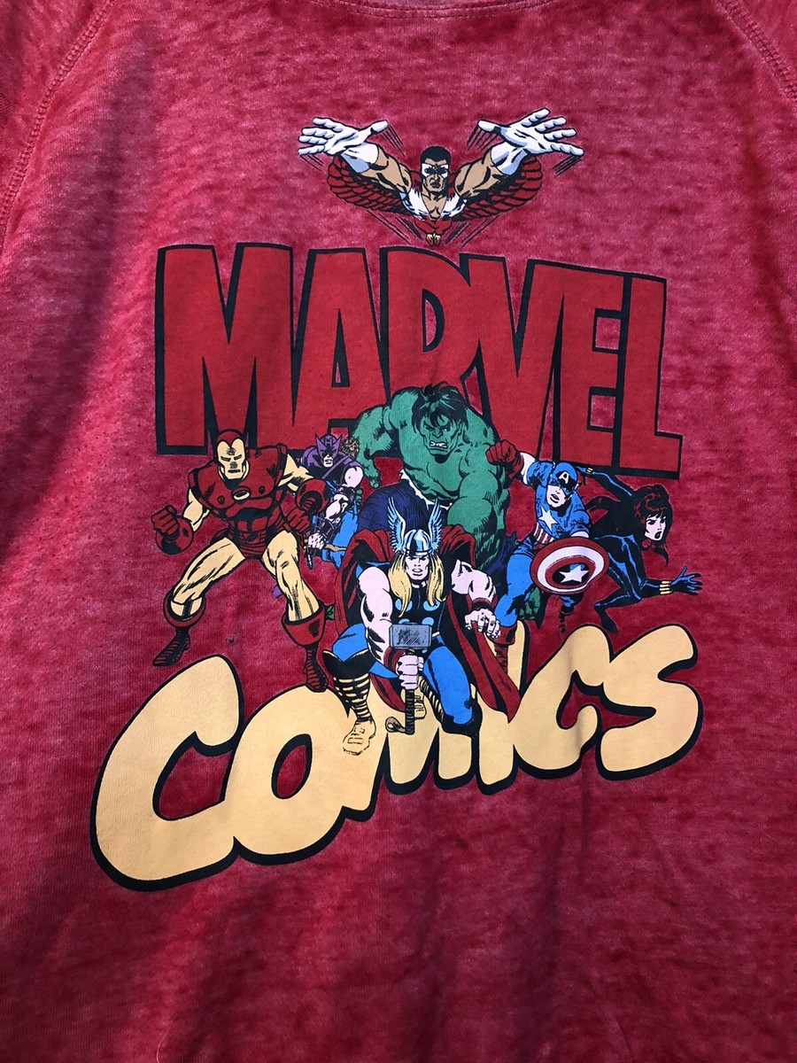 Marvel Comics Superhero Avengers Sweatshirt Mineral wash Red JR
