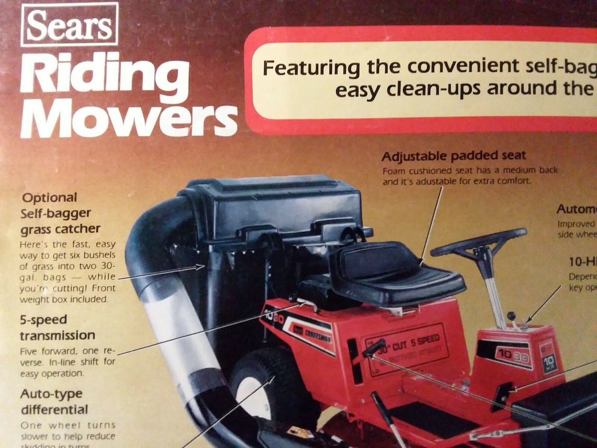 Sears Craftsman Riding Lawn Mower 10 30 7 25 6 25 Color Sales Brochure Catalog