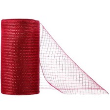 98 ft x 10 Inch Christmas Metallic Mesh Ribbon Decoration Poly Ribbon Rolls f...