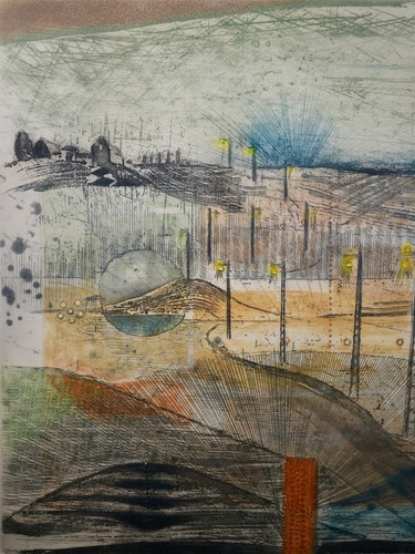 Vintage René Carcan Signed Limited Edition Abstract Etching "Under the Sun" - Picture 9 of 18
