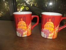 Nescafe Nestle Coffee Tea Mug Square Red Clasico Guanajuato Mexico Lot of 2