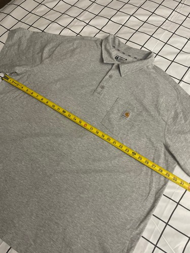 Carhartt Men's Short Sleeve Polo Shirt Size 3XL Gray God Bless America New - Picture 7 of 10