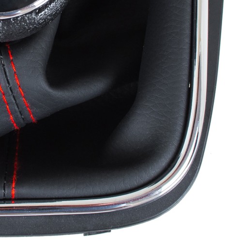 POMMEAU VITESSE SOUFFLET 6V NOIR FIL ROUGE POUR VW GOLF V MK5 VI MK6  - Afbeelding 4 van 22
