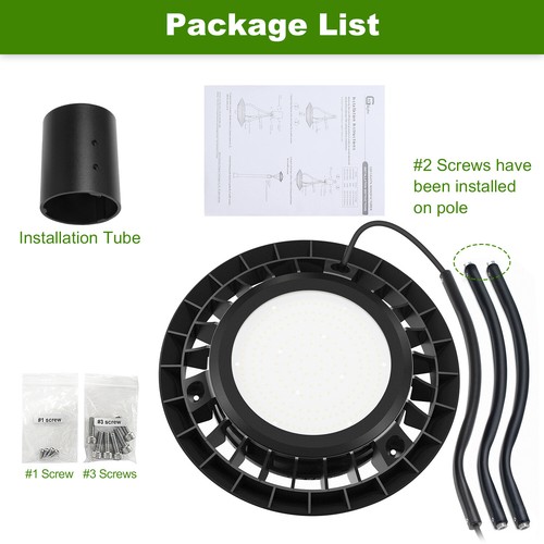 150W LED Post top Light Outdoor IP65 Waterproof LED Circular Area Pole Lights 5k - Picture 8 of 12