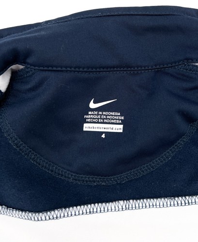 Nike Jacket Boys 4 Navy White Full Zip Mock neck Long Sleeve Swoosh Logo Active  - Picture 3 of 8