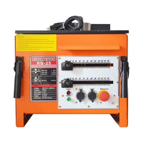110V RB-25 Electric Rebar Bender 6-25mm Steel Bar Bending Machine 0-180° - Picture 4 of 24