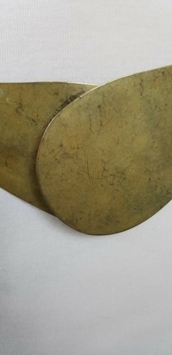 Womens Fashion Belt Hammered Bronze Leather Strap Size M / L - Picture 2 of 5