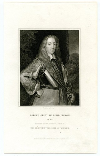 Robert Greville Lord Brooke, General Killed Lichfield Cathedral, Gravur 8198