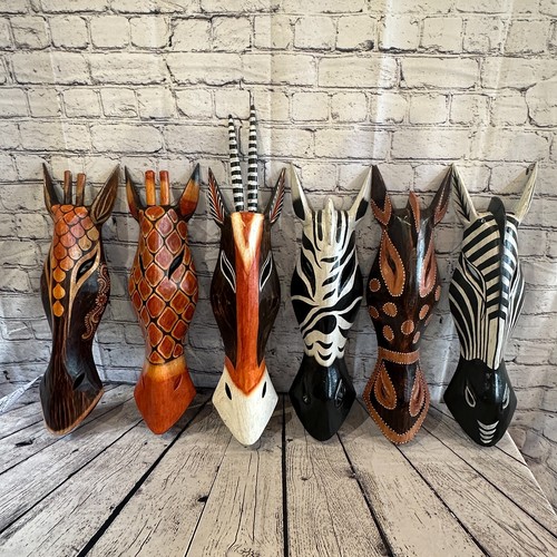 50cm Zebra Marking Hand Carved Fair Trade Wooden Animal Wall Art Wall Hang Mask - Picture 7 of 7