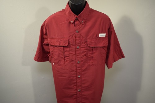 Magellan Vented Fishing Shirt Red Relaxed Fit Short Sleeve 100% Nylon Mens XL - Picture 2 of 12