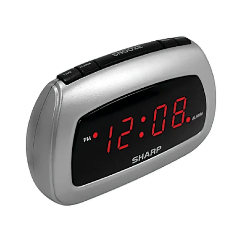 Sharp SPC085 Small Digital Alarm Clock w Battery Backup and Snooze Button - Picture 2 of 6