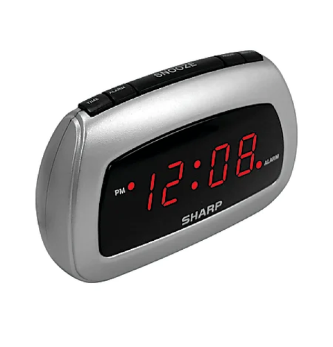 Sharp SPC085 Small Digital Alarm Clock w Battery Backup and Snooze Button I NEW - Picture 1 of 6