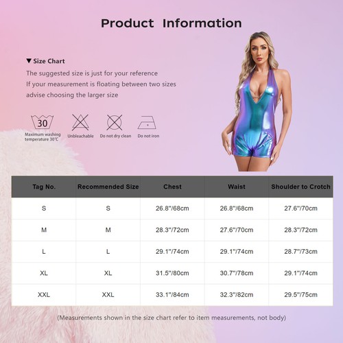 Damen Jumpsuit Turnanzug Overall Yoga Bodysuit Ärmellos Clubwear Metallischer - Bild 17 von 44