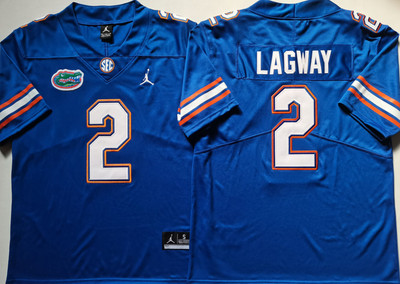 NEW #2 DJ Lagway Florida Gators Jersey blue/black/white/orange Stitched Men's