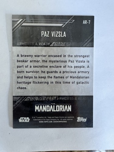 Paz Visla Armored And Ready Orange Topps Chrome /25 Mandalorian SSP - Picture 6 of 6