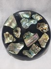 VTG Lucite Abalone Trivet Hand Made  Irrediscent Shell Footed 6½" Florida