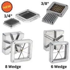 1/4" Slicer 3/8" Slicer 6 Wedge 8 Wedge Potato French Fry Cutter Set Commercial