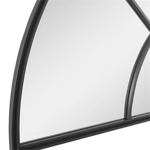 Uttermost Rousseau Contemporary Iron Metal and MDF Window Arch Mirror in Black - Picture 7 of 8
