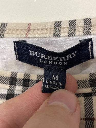 Burberry London Cotton Top 3/4 Sleeve T Shirt Nova Check Vintage Rare M - Picture 11 of 12
