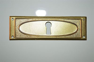 Original Georgian brass escutcheon plate key hole bureau chest of drawers RZ19