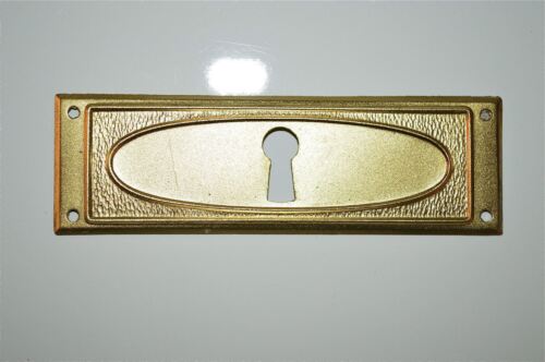 Original antique pressed brass escutcheon plate keyhole chest furniture KP13