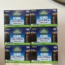 6 Pack Green Mountain Coffee Roasters,Original Black Iced Cold Brew K-Cup 60 Pod