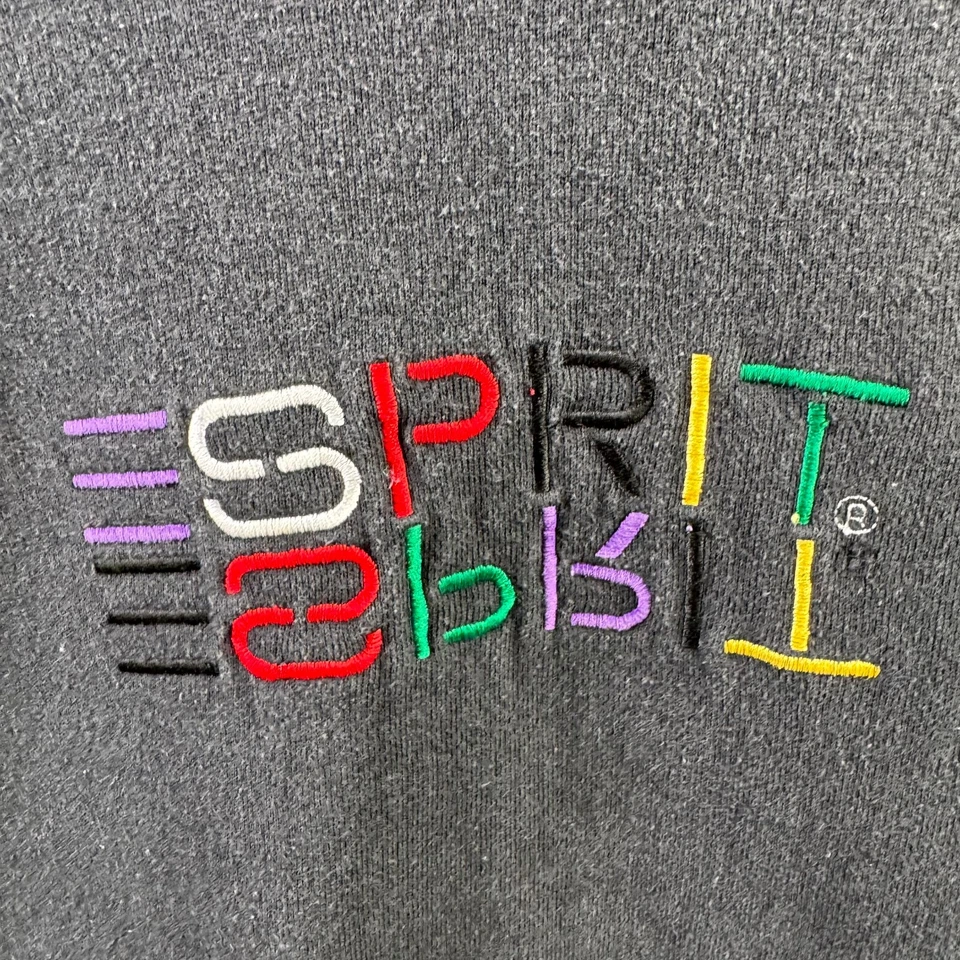 Sudadera De Colección Esprit Para Hombres XL Jersey Crewnck Desteñido Negro FOTL 90s EE. UU. Foto 3 de 4