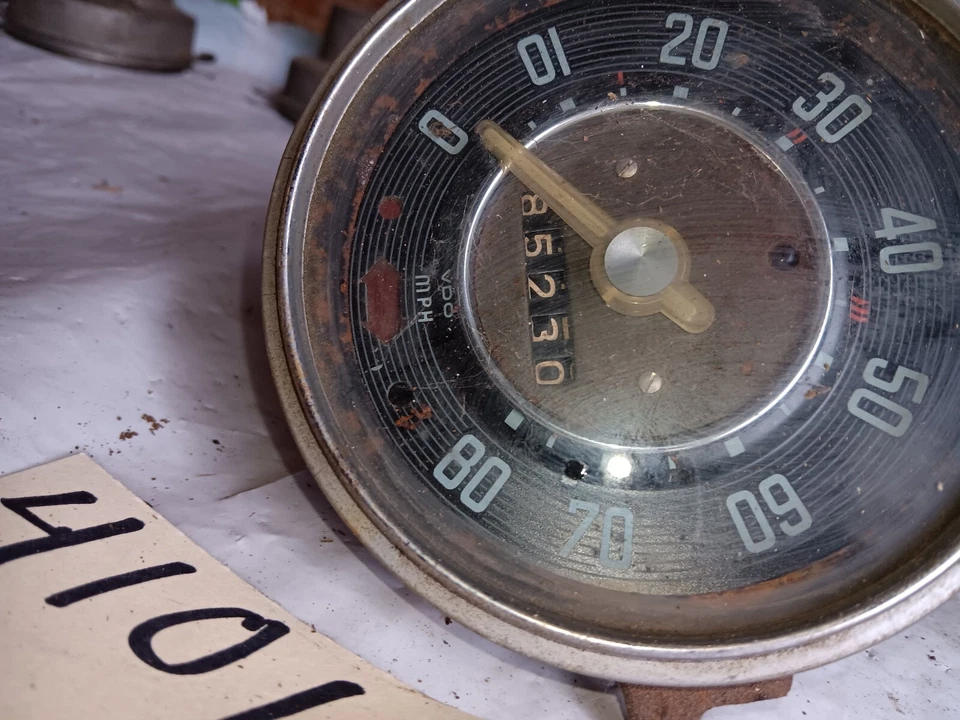 Velocímetro de aguja transparente 1958-1960 VW Volkswagen tipo 1 Beetle 80 mph 1957  Foto 3 de 4