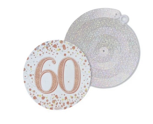 Age 60 & happy birthday white rose gold party decorations balloon bunting banner - Picture 30 of 61