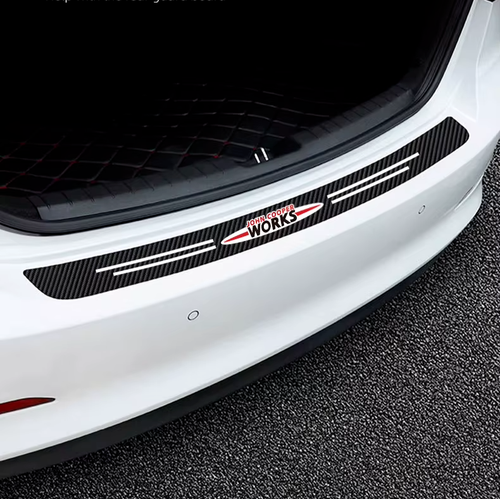 Mini JCW John Cooper Works Carbon Fibre Style Anti Scratch Boot Protector Lining - Picture 3 of 8