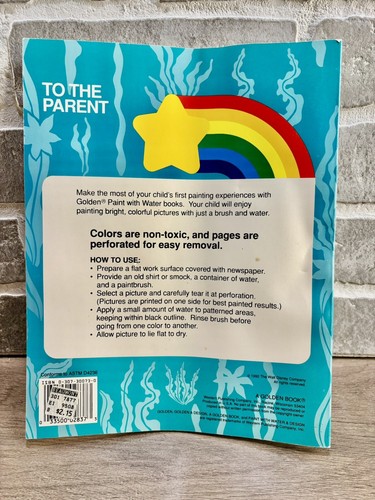 The LITTLE MERMAID Paint With Water Activity Book (1989 Golden)-Unused - Picture 2 of 4